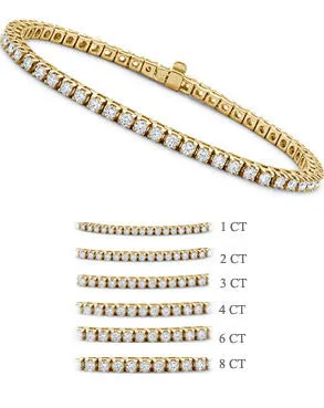 Goldia Bracelets 1 ct tw Classic FourProng LabDiamond Tennis Bracelet in 14K Yellow Gold Goldia Bracelets 1 ct tw Classic FourProng LabDiamond Tennis Bracelet in 14K Yellow Gold