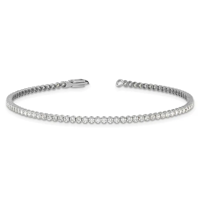 Goldia Bracelets 14k White Gold 2 18 Ct Lab Grown Diamond VSSI G Round Tennis Bracelet