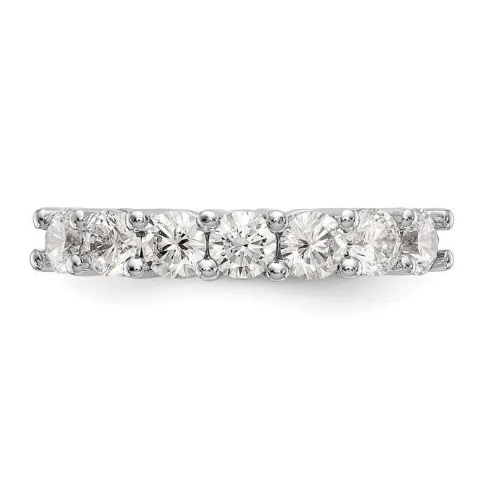 goldiaca Rings 14K White Gold 7Stone Real Diamond Band