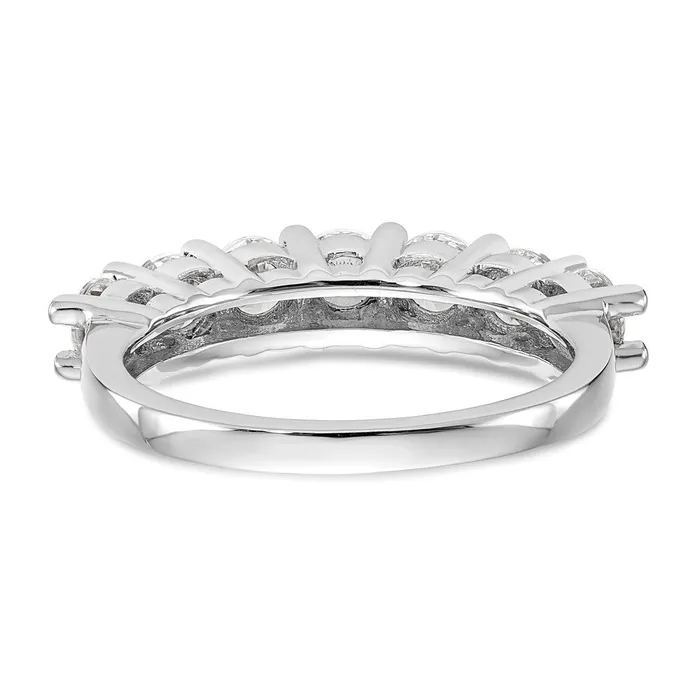 goldiaca Rings 14K White Gold 7Stone Real Diamond Band