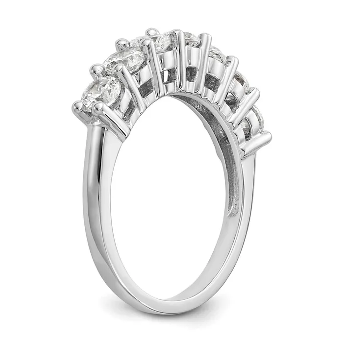 goldiaca Rings 14K White Gold 7Stone Real Diamond Band