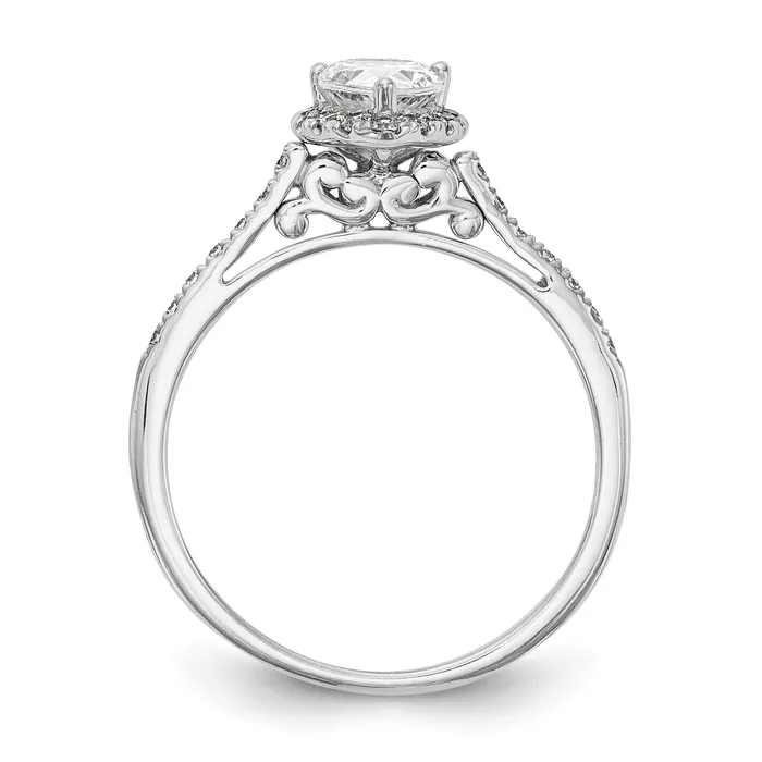 Goldiacom 13 Ct Natural Pear Shape Diamond Semimount Engagement Ring in 14K White Gold Rings