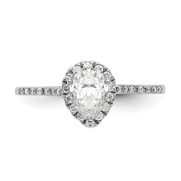 Goldiacom 13 Ct Natural Pear Shape Diamond Semimount Engagement Ring in 14K White Gold Rings