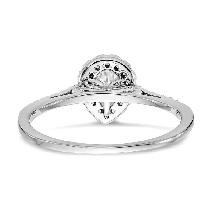 Goldiacom 13 Ct Natural Pear Shape Diamond Semimount Engagement Ring in 14K White Gold Rings