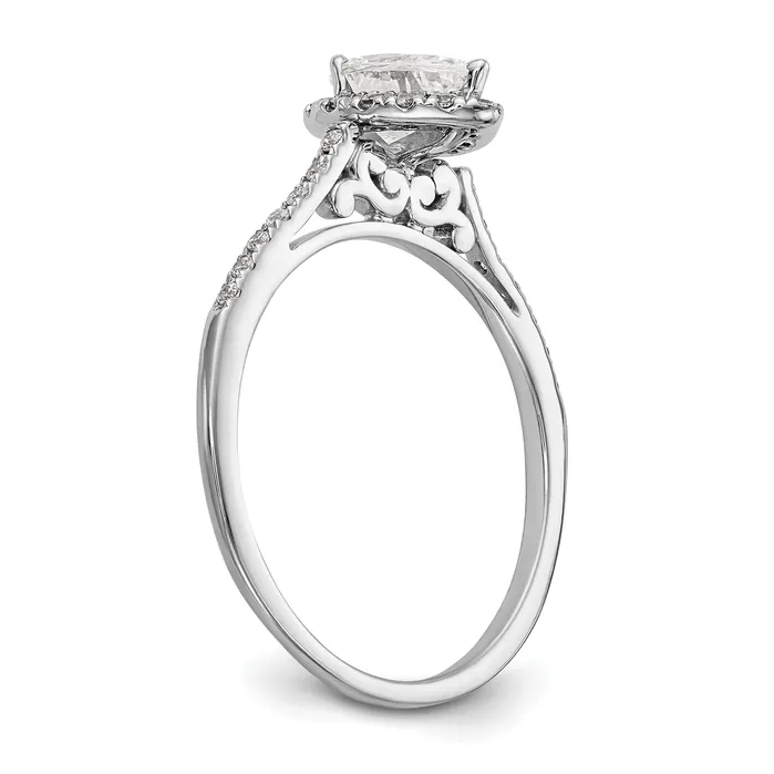Goldiacom 13 Ct Natural Pear Shape Diamond Semimount Engagement Ring in 14K White Gold Rings