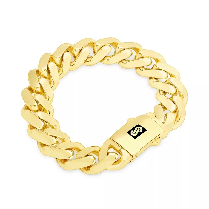 Goldiacom Bracelets 14k Yellow Gold Royal Monaco Miami Cuban Link 75mm Chain Bracelet Box Clasp 9 Goldiacom Bracelets 14k Yellow Gold Royal Monaco Miami Cuban Link 75mm Chain Bracelet Box Clasp 9
