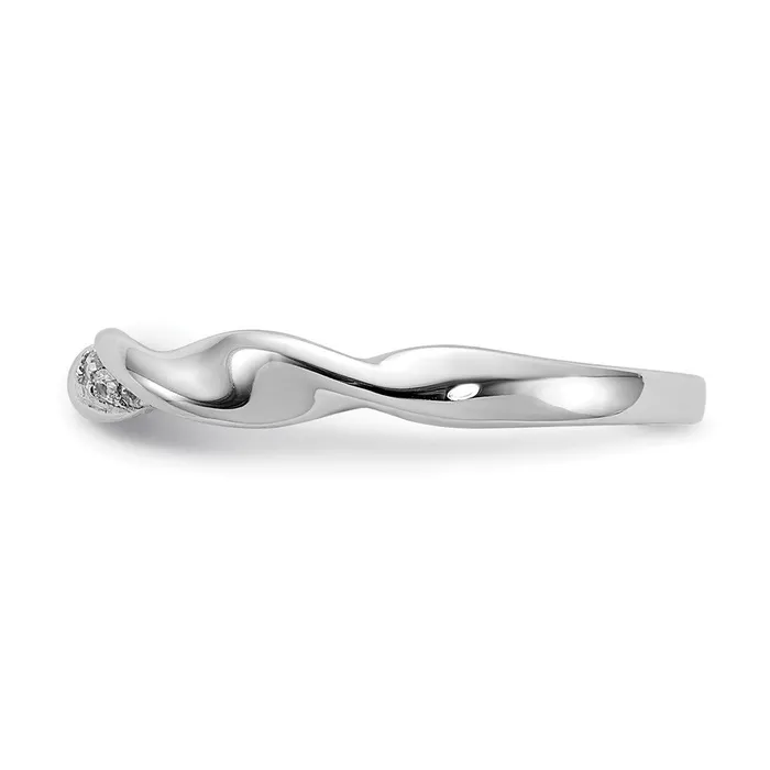 Goldiacom Rings 14k White Gold Real Diamond Fancy Twist Ring