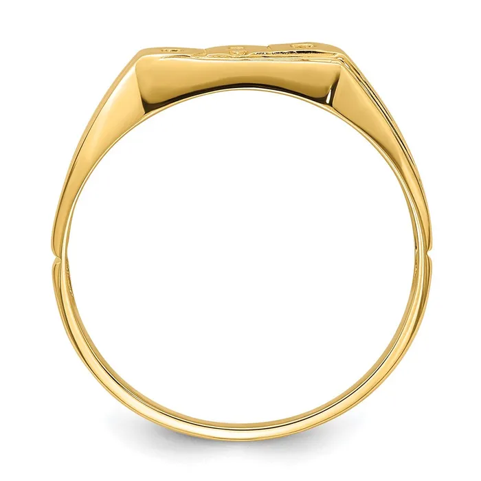 Goldiacom Rings Mens DAD Fathers Day Natural Diamond Ring in 14K Yellow Gold