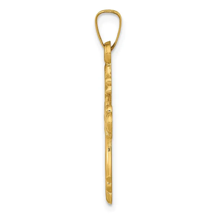 Goldia Necklaces 14k Yellow Gold Polished Fleur De Lis Cross Pendant