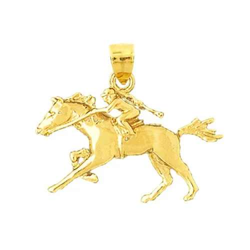 Goldia PreStyled Sets 14K Gold Racing Horse Pendant