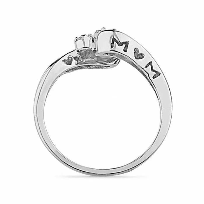 Goldia Rings 010 CT TW Natural Diamond Triple Cluster Mom Ring in Sterling Silver Goldia Rings 010 CT TW Natural Diamond Triple Cluster Mom Ring in Sterling Silver