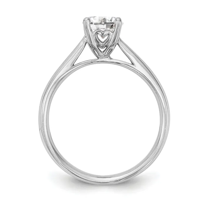 Goldia Rings 025ct CZ Solid Real 14k White Gold Solitaire Engagement Ring