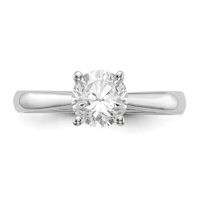 Goldia Rings 025ct CZ Solid Real 14k White Gold Solitaire Engagement Ring