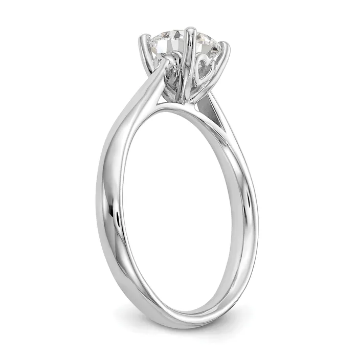 Goldia Rings 025ct CZ Solid Real 14k White Gold Solitaire Engagement Ring