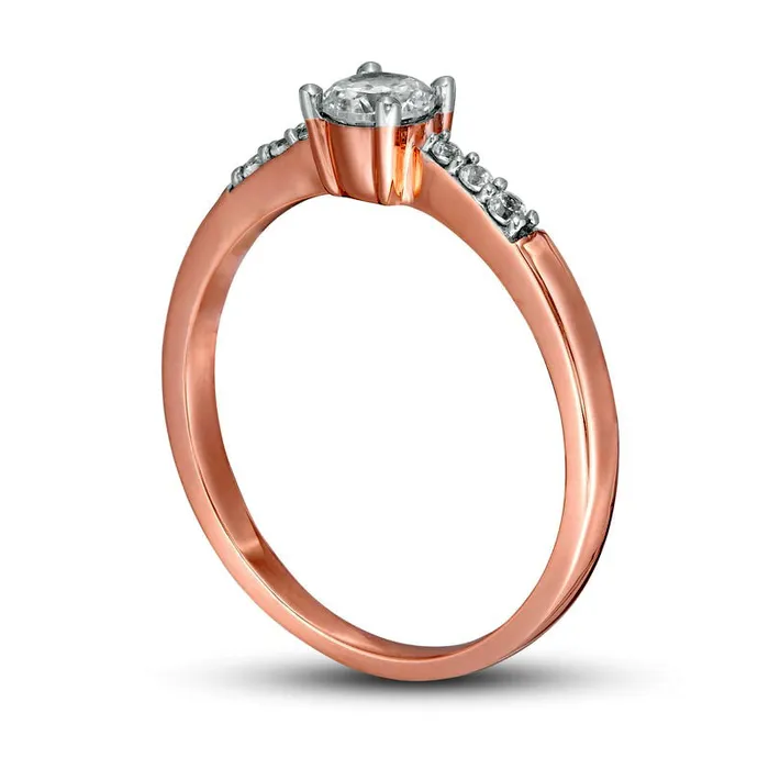 Goldia Rings 033 CT TW Natural Diamond Engagement Ring in Solid 10K Rose Gold Goldia Rings 033 CT TW Natural Diamond Engagement Ring in Solid 10K Rose Gold