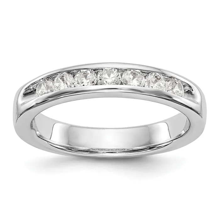 Goldia Rings 049ct CZ Solid Real 14K White Gold 7Stone Channel Wedding Band Ring Goldia Rings 049ct CZ Solid Real 14K White Gold 7Stone Channel Wedding Band Ring