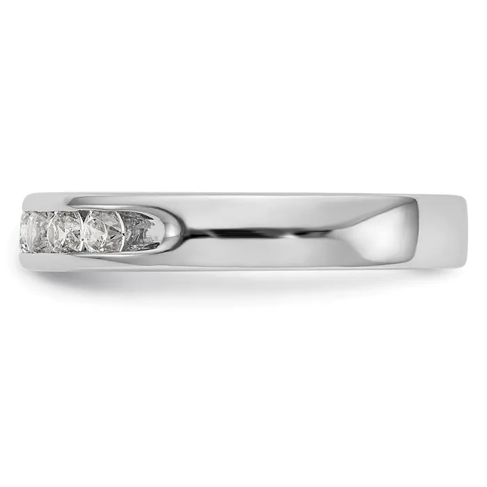 Goldia Rings 049ct CZ Solid Real 14K White Gold 7Stone Channel Wedding Band Ring