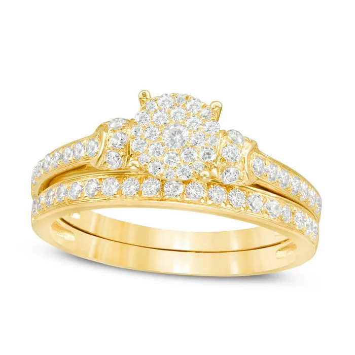 Goldia Rings 050 CT TW Composite Natural Diamond Collar Bridal Engagement Ring Set in Solid 14K Gold Goldia Rings 050 CT TW Composite Natural Diamond Collar Bridal Engagement Ring Set in Solid 14K Gold