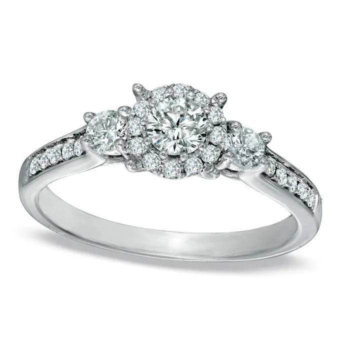 Goldia Rings 063 CT TW Natural Diamond Frame Engagement Ring in Solid 14K White Gold Goldia Rings 063 CT TW Natural Diamond Frame Engagement Ring in Solid 14K White Gold