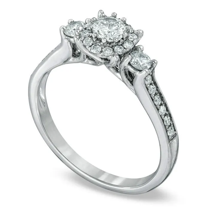 Goldia Rings 063 CT TW Natural Diamond Frame Engagement Ring in Solid 14K White Gold Goldia Rings 063 CT TW Natural Diamond Frame Engagement Ring in Solid 14K White Gold