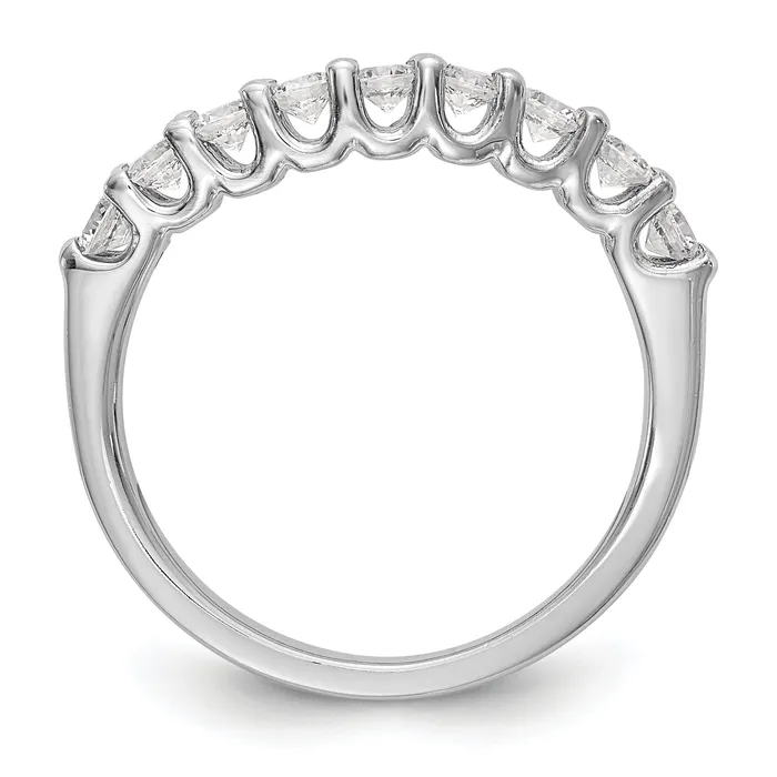 Goldia Rings 090ct CZ Solid Real 14K White Gold 9Stone Wedding Band Ring