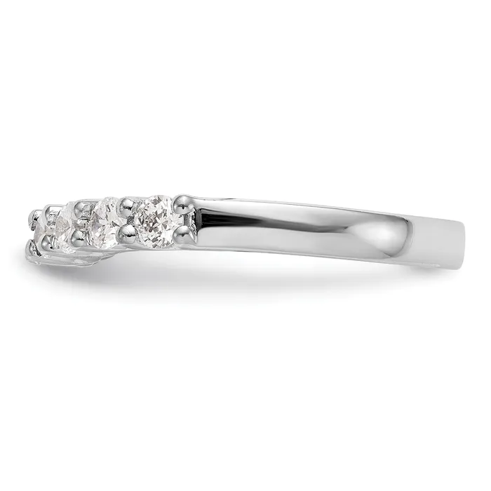 Goldia Rings 090ct CZ Solid Real 14K White Gold 9Stone Wedding Band Ring