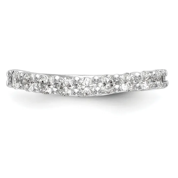 Goldia Rings 090ct CZ Solid Real 14K White Gold 9Stone Wedding Band Ring
