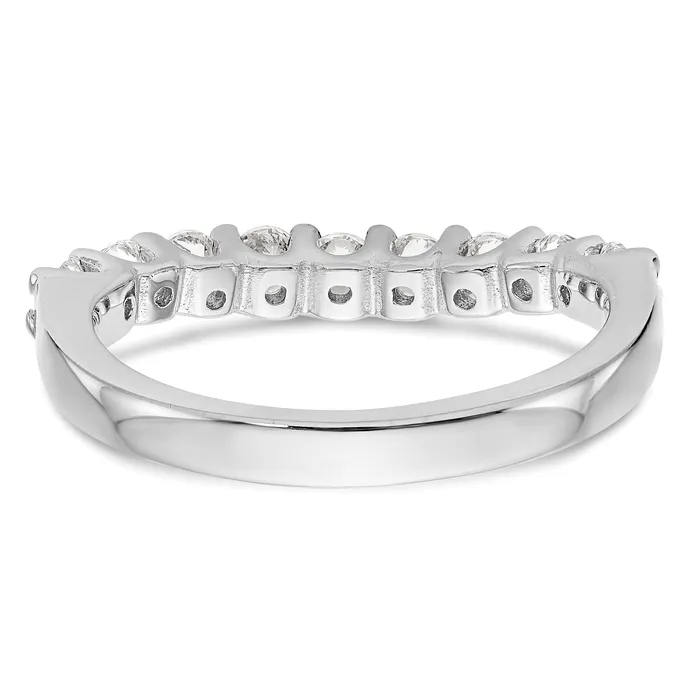 Goldia Rings 090ct CZ Solid Real 14K White Gold 9Stone Wedding Band Ring