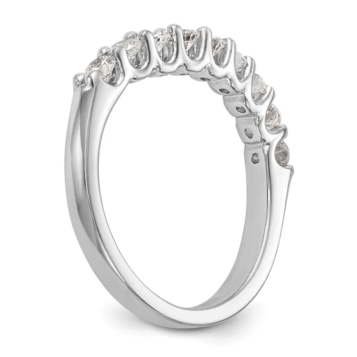 Goldia Rings 090ct CZ Solid Real 14K White Gold 9Stone Wedding Band Ring