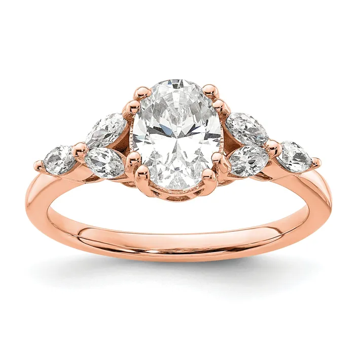 Goldia Rings 100ct CZ Solid Real 14k White Polish 1ct Oval Engagement Dia Ring Goldia Rings 100ct CZ Solid Real 14k White Polish 1ct Oval Engagement Dia Ring