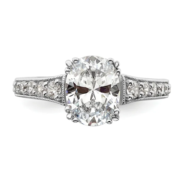 Goldia Rings 150ct CZ Solid Real 14k White Polish 1 12ct Oval Engagement Dia Ring