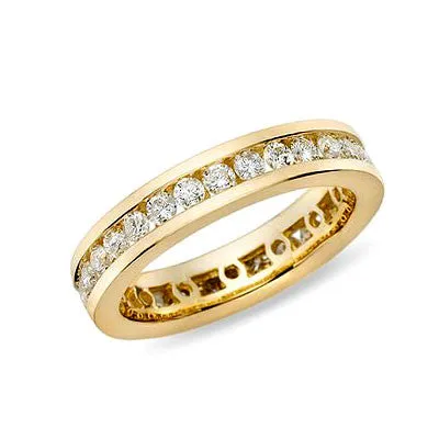 Goldia Rings 1 ct tw Channel Set Diamond Eternity Band Ring 14K Yellow Gold Goldia Rings 1 ct tw Channel Set Diamond Eternity Band Ring 14K Yellow Gold