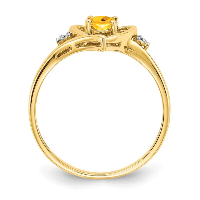 Goldia Rings 10K Yellow Gold Real Diamond u0026 Citrine Ring