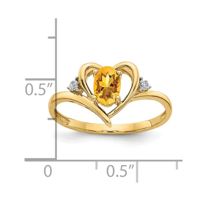 Goldia Rings 10K Yellow Gold Real Diamond u0026 Citrine Ring