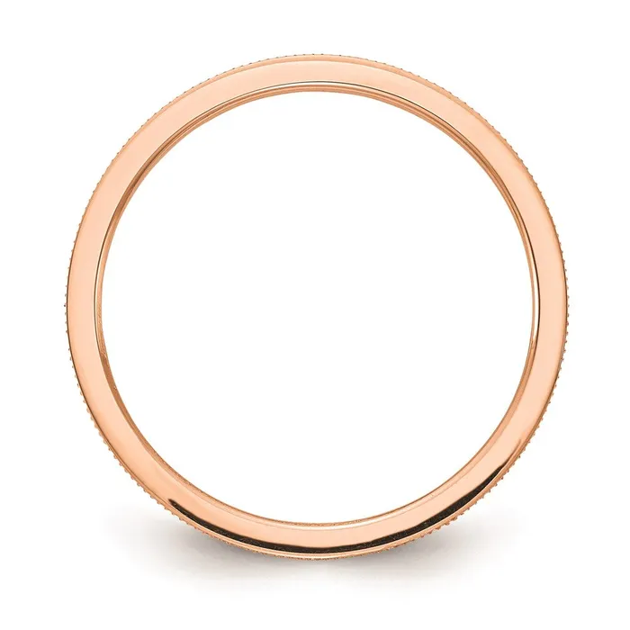 Goldia Rings 14K Rose Gold 12mm Line Pattern Stackable Band