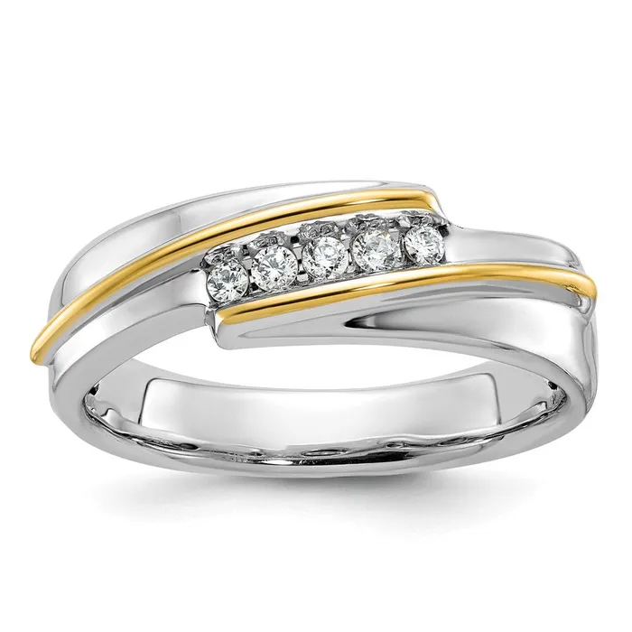 Goldia Rings 14k Twotone Gold Mens 16 carat Diamond Complete Ring