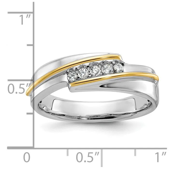 Goldia Rings 14k Twotone Gold Mens 16 carat Diamond Complete Ring