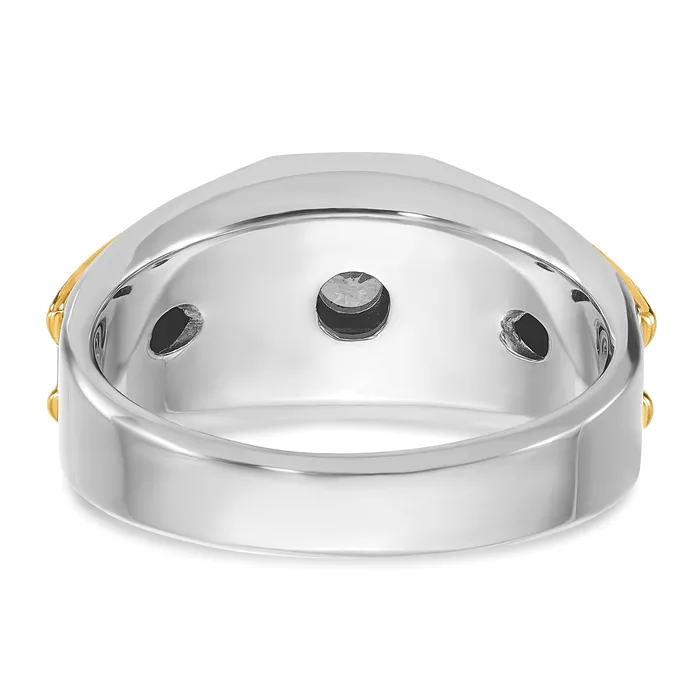 Goldia Rings 14k Twotone Two Tone 12 Ct Lab Grown Diamond VSSI G Polished Mens Ring