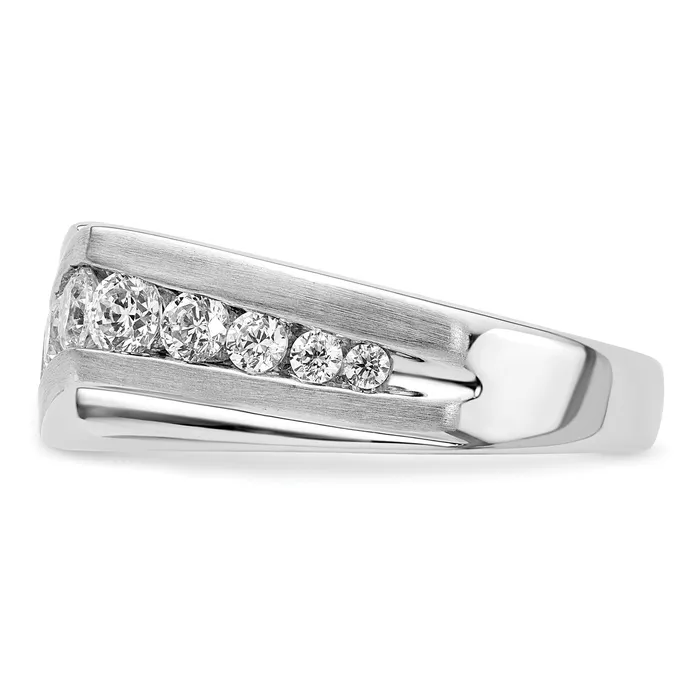 Goldia Rings 14k White Gold 1 38 Ct Lab Grown Diamond VSSI G Satin Mens Ring