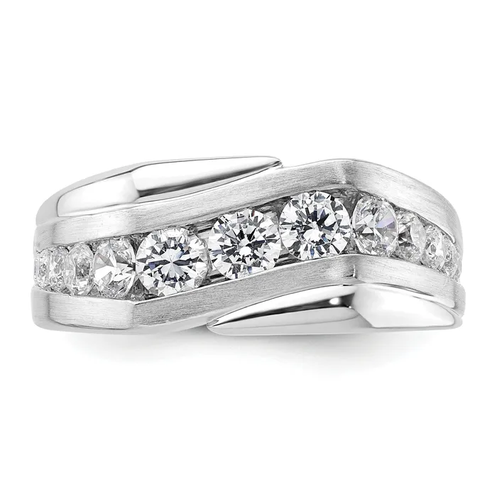 Goldia Rings 14k White Gold 1 38 Ct Lab Grown Diamond VSSI G Satin Mens Ring