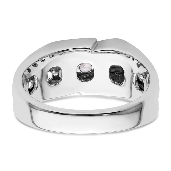 Goldia Rings 14k White Gold 1 38 Ct Lab Grown Diamond VSSI G Satin Mens Ring
