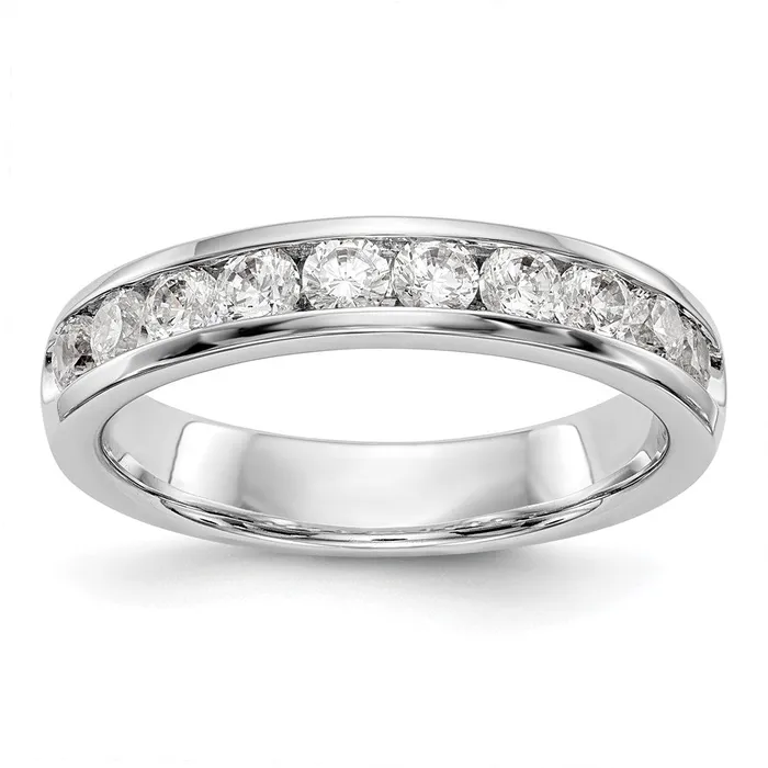 Goldia Rings 14k White Gold 10Stone 34 carat Round Diamond Complete Channel Band Goldia Rings 14k White Gold 10Stone 34 carat Round Diamond Complete Channel Band
