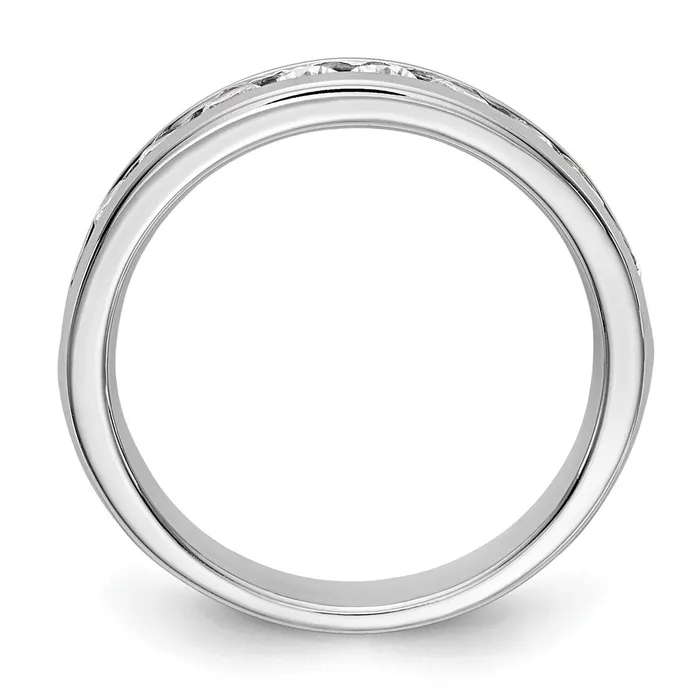 Goldia Rings 14k White Gold 10Stone 34 carat Round Diamond Complete Channel Band