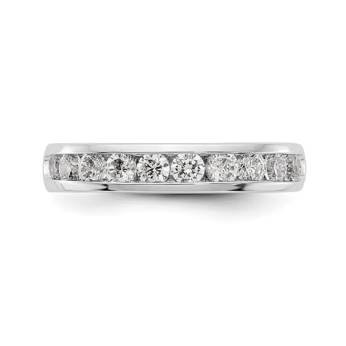 Goldia Rings 14k White Gold 10Stone 34 carat Round Diamond Complete Channel Band