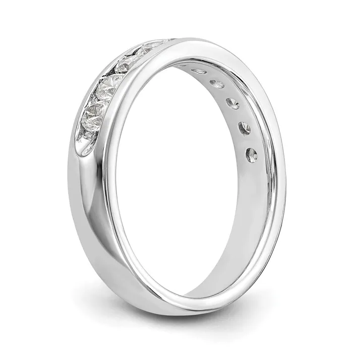 Goldia Rings 14k White Gold 10Stone 34 carat Round Diamond Complete Channel Band