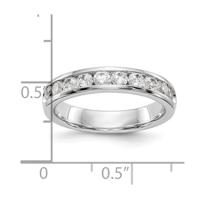 Goldia Rings 14k White Gold 10Stone 34 carat Round Diamond Complete Channel Band