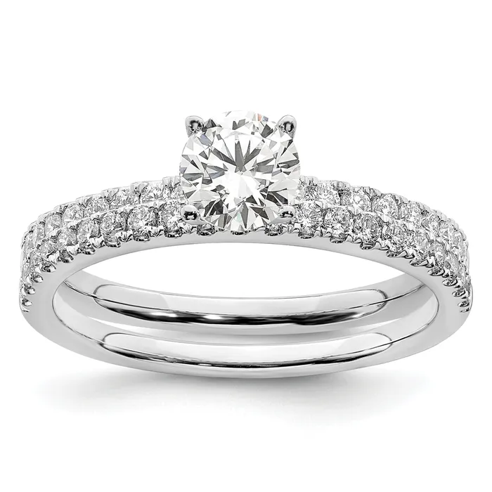 Goldia Rings 14k White Gold 34 Ct Lab Grown Diamond VSSI G Round Engagement Ring