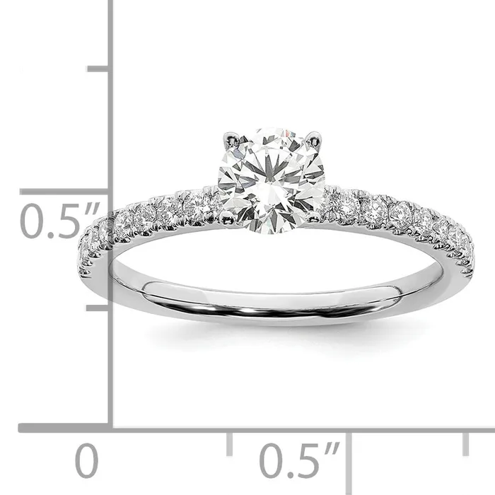Goldia Rings 14k White Gold 34 Ct Lab Grown Diamond VSSI G Round Engagement Ring