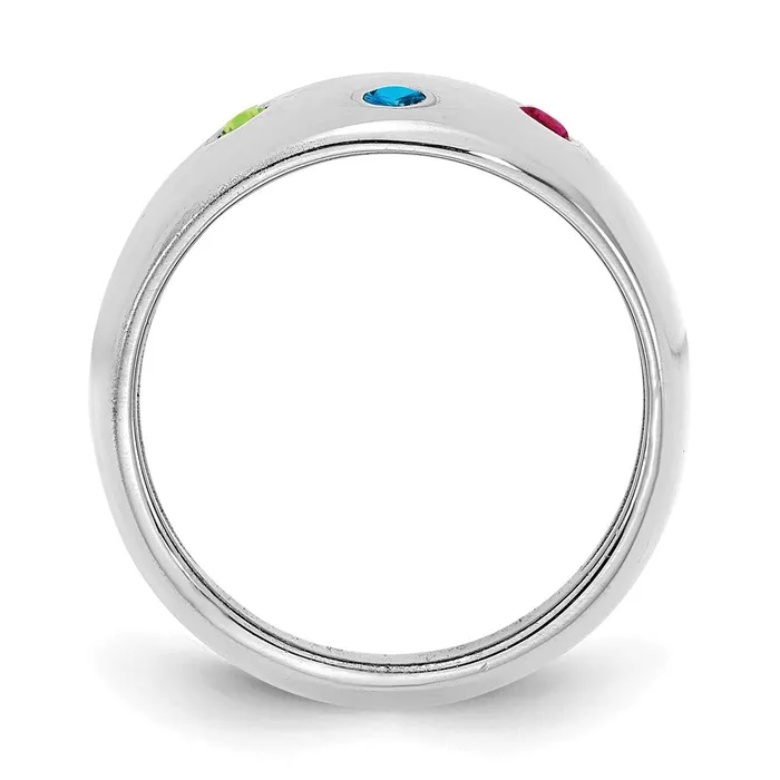 Goldia Rings 14K White Gold 5 Birthstone Personalized Cigar Ring
