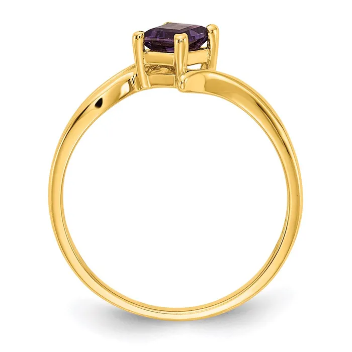 Goldia Rings 14K Yellow Gold 4mm Princess Cut Amethyst ring